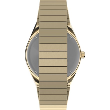 Timex Q TW2V92400 Złoty zegarek damski z bransoletką i granatową tarczą