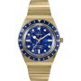 Timex Q TW2V92400 Złoty zegarek damski z bransoletką i granatową tarczą
