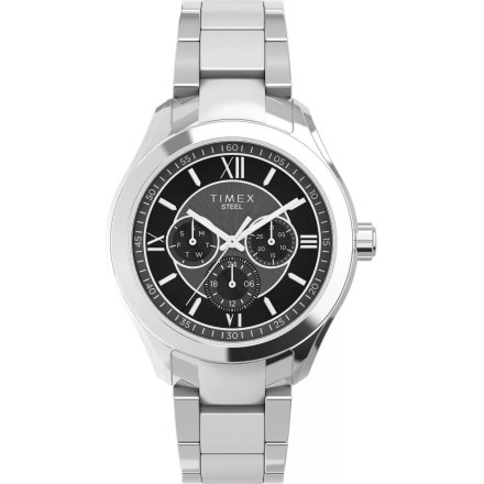 Timex Dress TW2V95400 srebrny zegarek męski multidatownik