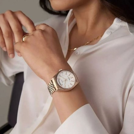 Timex Legacy TW2W32200 różowozłoty zegarek damski z białą tarczą