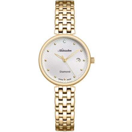Zegarek damski Adriatica złoty z diamentami A3543.1143DQ Swiss Made