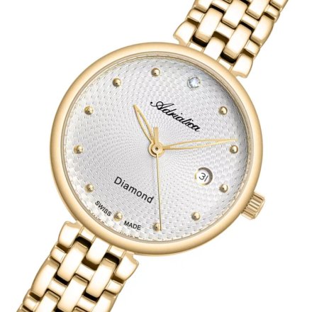 Zegarek damski Adriatica złoty z diamentami A3543.1143DQ Swiss Made