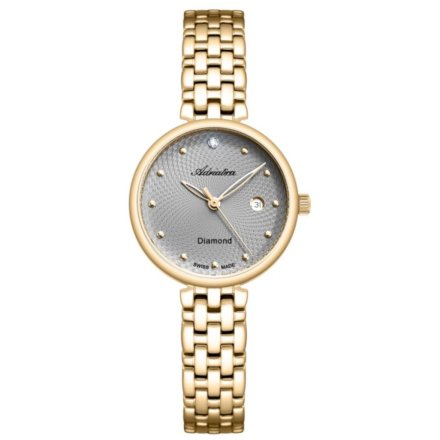 Zegarek damski Adriatica złoty z diamentami A3543.1147DQ Swiss Made