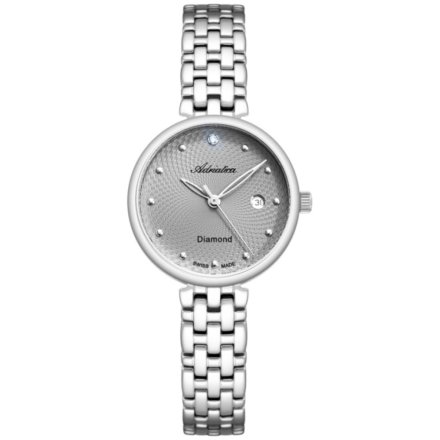 Zegarek damski Adriatica srebrny z diamentami A3543.5147DQ Swiss Made