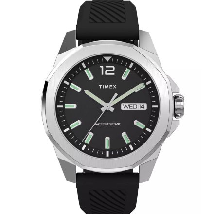 Timex Trend TW2W42900 męski zegarek srebrny z kauczukowym paskiem
