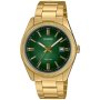 Casio Classic męski złoty zegarek z zieloną tarczą na bransolecie MTP-1302PGC-3AVEF