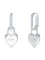 Guess ALL YOU NEED IS LOVE srebrne owalne kolczyki wiszące serca JUBE04213JWRH
