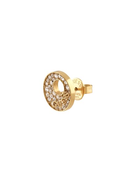 Guess BLOOMING SUMMER złote kolczyki z kryształami wkrętki JUBE05225JWYG