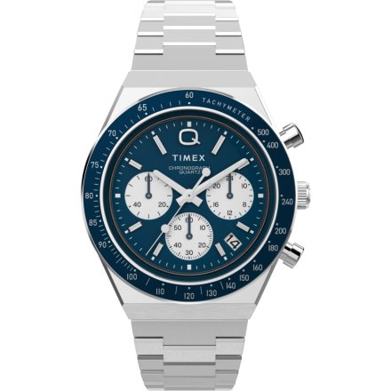 Timex Q Diver Chronograph TW2W51600 zegarek męski granatową tarczą i chronografem