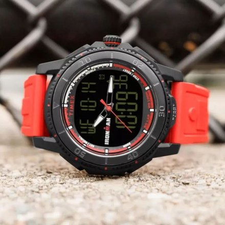 Timex Ironman TW2W53700 Zegarek męski sportowy  z wyświetlaczem na czerwonym pasku