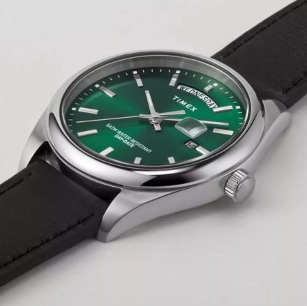 Timex Legacy TW2W57300 Zegarek męski srebrny z zieloną tarczą