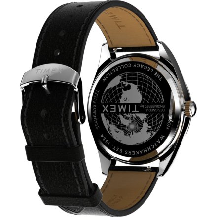 Timex Legacy TW2W57400 Zegarek męski srebrny z czarną tarczą