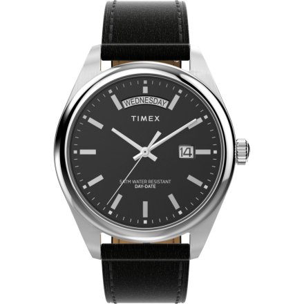 Timex Legacy TW2W57400 Zegarek męski srebrny z czarną tarczą