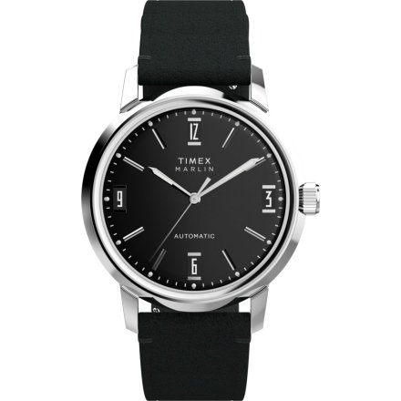 Timex Marlin TW2W59700 zegarek męski automatyczny srebrny z czarnym paskiem
