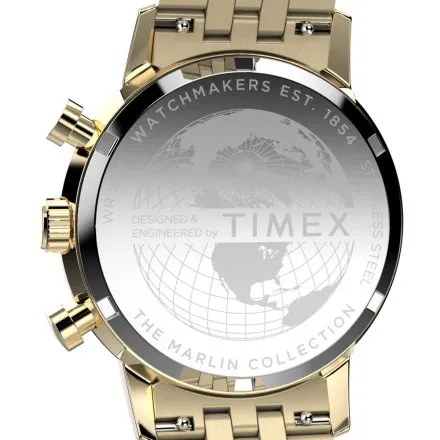 Timex Marlin TW2W59900 zegarek męski z czarną tarczą i chronografem