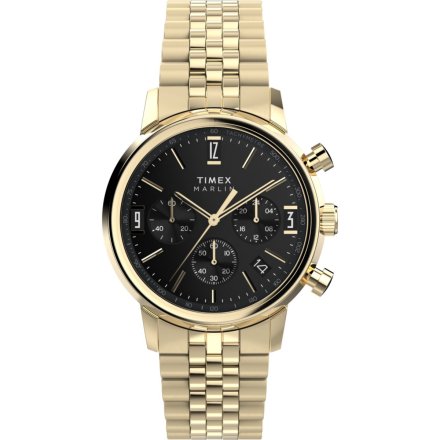 Timex Marlin TW2W59900 zegarek męski z czarną tarczą i chronografem