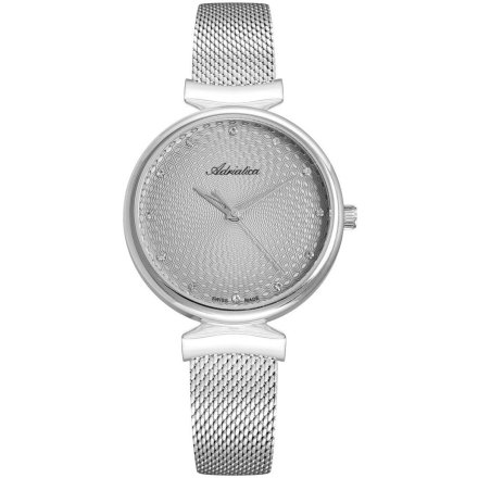 Zegarek damski Adriatica A3748.5147Q Swiss Made srebrny siatka mesh