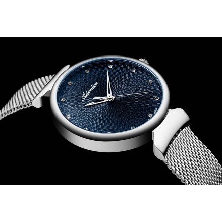 Zegarek damski Adriatica A3748.5145Q srebrny mesh granatowa tarcza