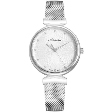 Zegarek damski AdriaticaA3748.5143Q Swiss Made srebrny siatka mesh