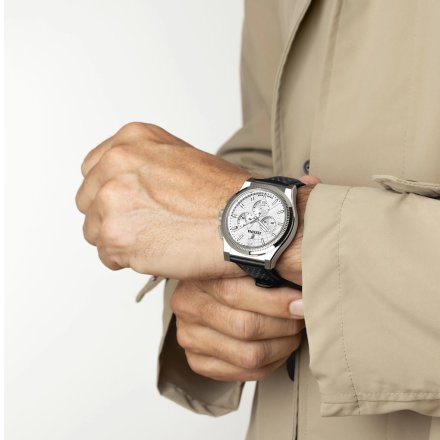 Festina Swiss Made 20060/1 Zegarek Męski srebrny z czarnym paskiem