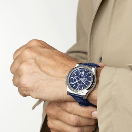 Festina Swiss Made 20060/2 Zegarek Męski srebrny z granatowym  paskiem