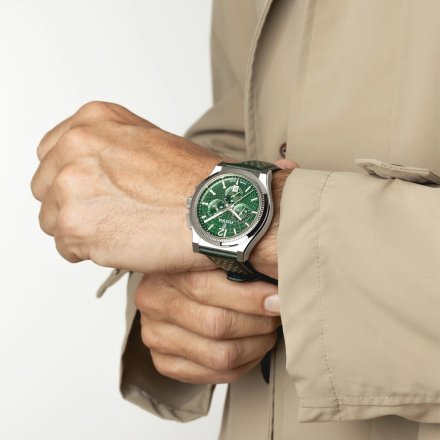 Festina Swiss Made 20060/3 Zegarek Męski srebrny z zielonym paskiem