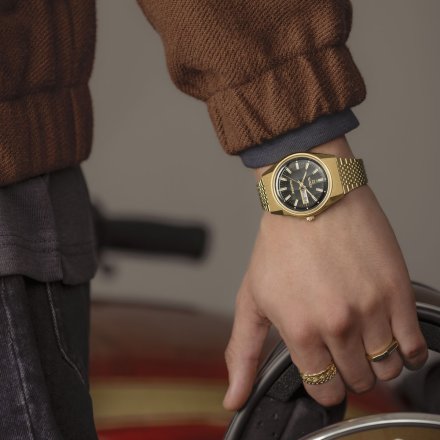 Timex Q Falcon Eye TW2W62500 zegarek męski złoty retro z datownikiem