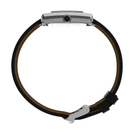 Timex Hailey TW2W63800 damski zegarek prostokątny z czarnym paskiem