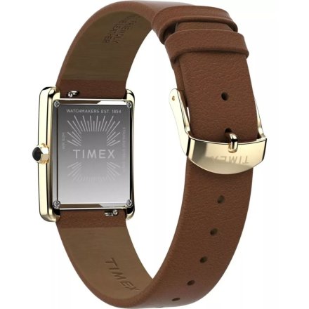 Timex Hailey TW2W63900 damski zegarek prostokątny z brązowym paskiem