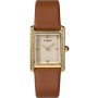 Timex Hailey TW2W63900 damski zegarek prostokątny z brązowym paskiem