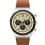 Timex Q Chronograph TW2W64400 zegarek męski brązowy pasek i chronograf