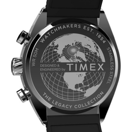 Timex Legacy TW2W64500 Zegarek męski srebrny z czarną tarczą
