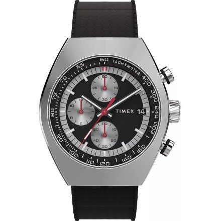 Timex Legacy TW2W64500 Zegarek męski srebrny z czarną tarczą