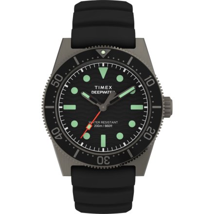 Timex Deepwater TW2W74700 Zegarek męski klasyczny na czarnym pasku
