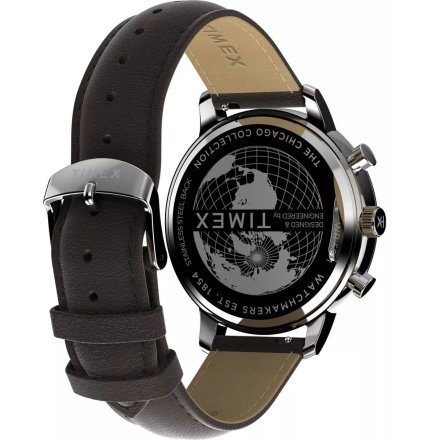 Timex City Chicago TW2W76200 męski zegarek z brązowym paskiem chronograf