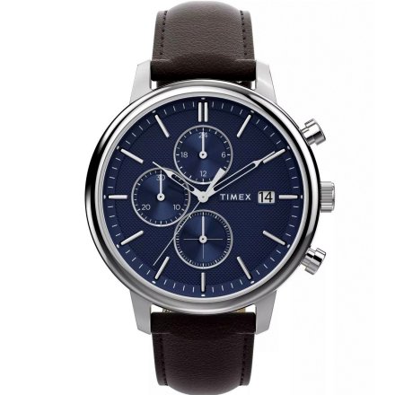 Timex City Chicago TW2W76200 męski zegarek z brązowym paskiem chronograf