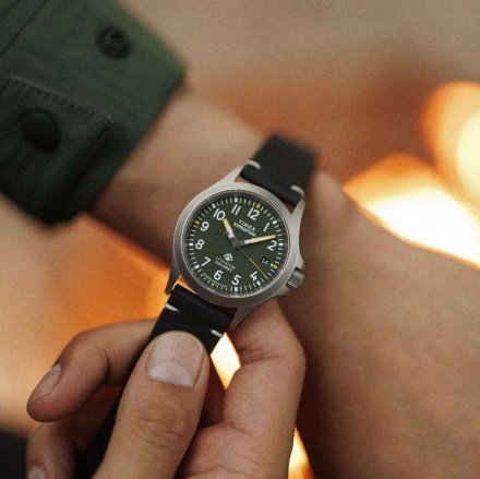 Timex Expedition TW2W78100 zegarek męski tytanowy z zieloną tarczą