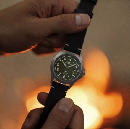 Timex Expedition TW2W78100 zegarek męski tytanowy z zieloną tarczą