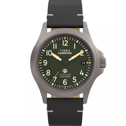 Timex Expedition TW2W78100 zegarek męski tytanowy z zieloną tarczą