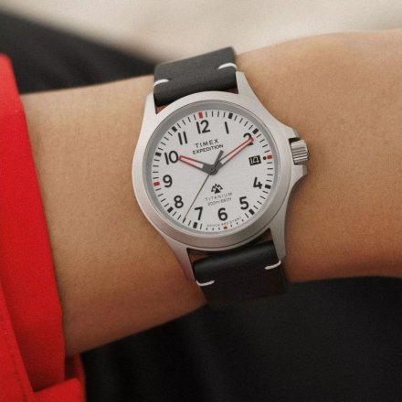 Timex Expedition TW2W78200 zegarek męski tytanowy z jasną tarczą