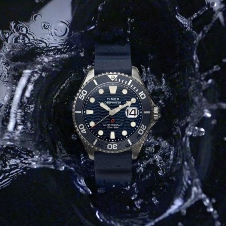 Timex Deepwater TW2W81500 Zegarek męski na granatowym pasku do pływania