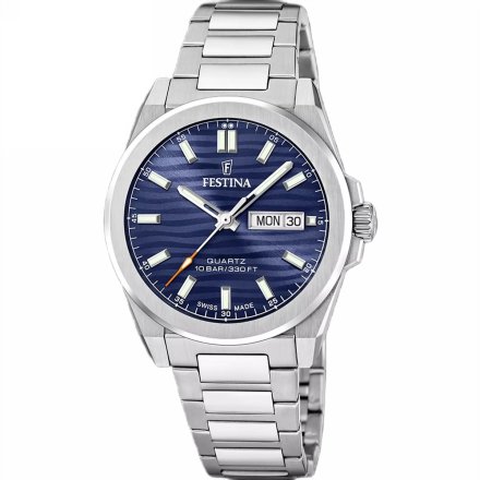 Festina Swiss Made 20073/2 Zegarek Męski z granatową tarczą na bransolecie