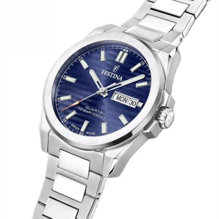 Festina Swiss Made 20073/2 Zegarek Męski z granatową tarczą na bransolecie