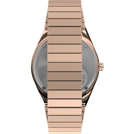 Timex Q Peanuts TW2W83800 różowozłoty zegarek damski z rozciąganą bransoletką