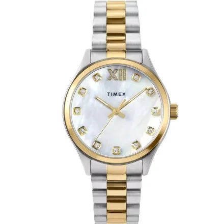 Timex Legacy TW2W85500 złoto-srebrny zegarek damski z perłową tarczą