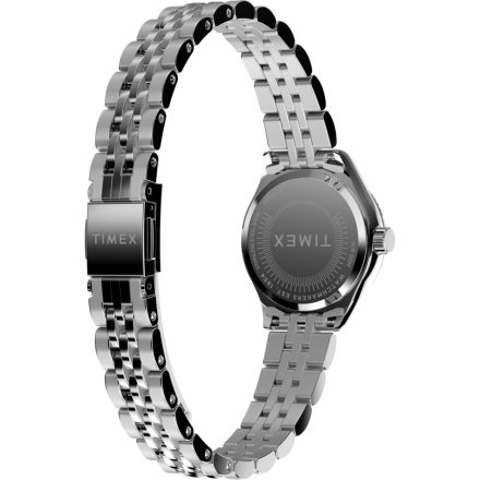 Timex Legacy Mini TW2W90700 srebrny zegarek damski z błękitną tarczą