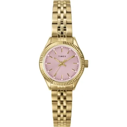Timex Legacy Mini TW2W90800 złoty zegarek damski z różową tarczą