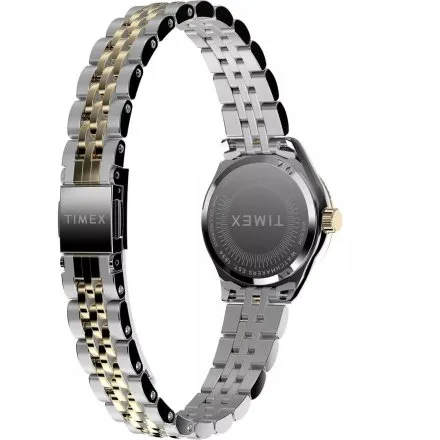 Timex Legacy Mini TW2W90900 srebrno-złoty zegarek damski ze złotą tarczą