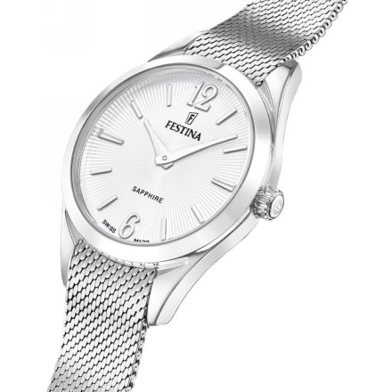 Festina SWISS MADE 20076/1 zegarek damski srebrny ze srebrną tarczą