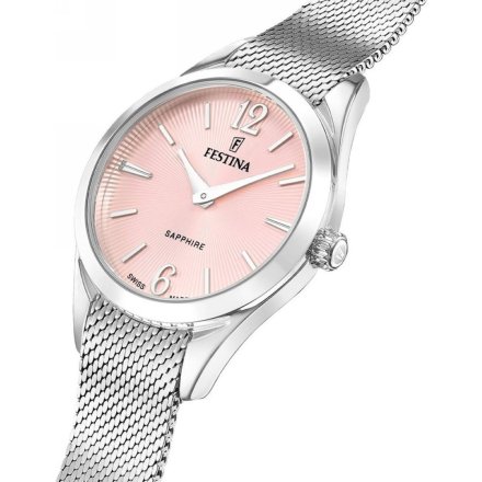 Festina SWISS MADE 20076/2 zegarek damski srebrny z różową tarczą